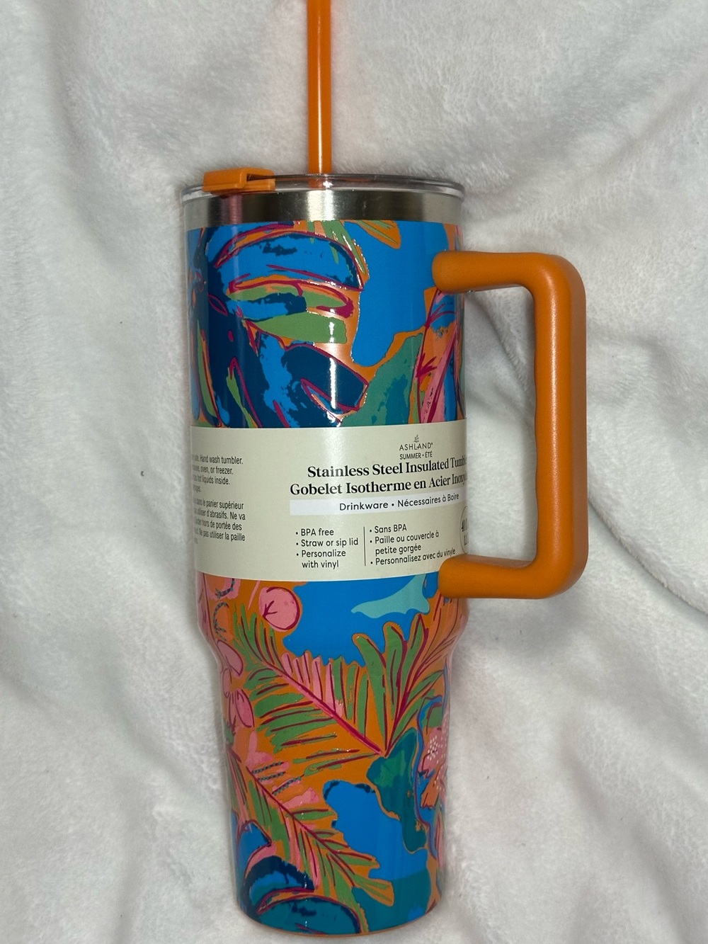 Ashland Summer/Été Collection Neon Tropical Floral Tumbler